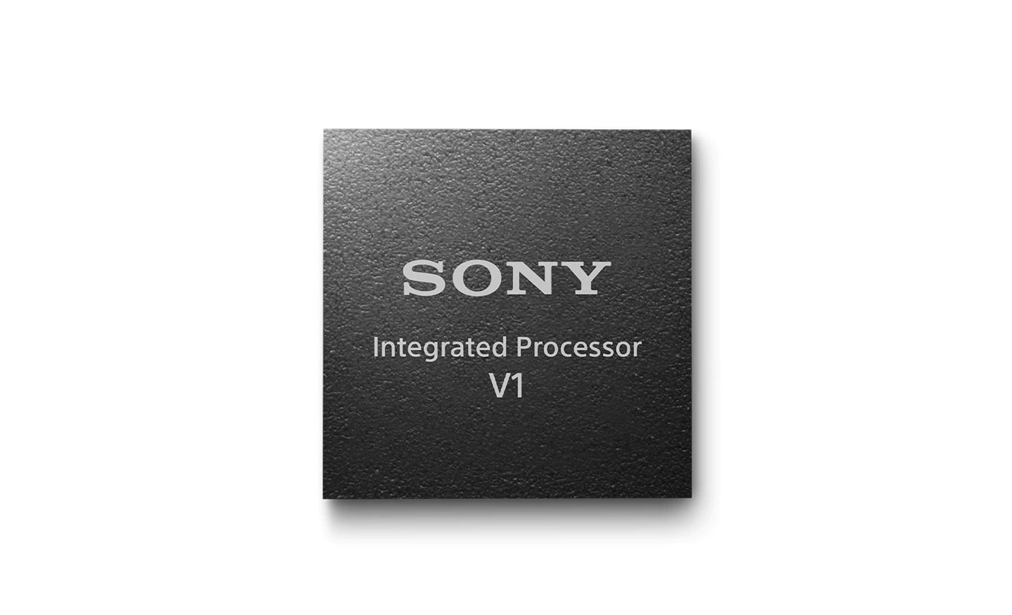 A close-up of the Sony Integrated Processor V1 chip.