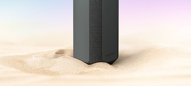 Image of the SRS-XE300 X-Series Portable Wireless Speaker demonstrating it's dust resistance