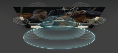 Image of soundwaves from TV with Acoustic Multi-Audio™