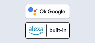 Logos for Ok Google and Alexa built-in